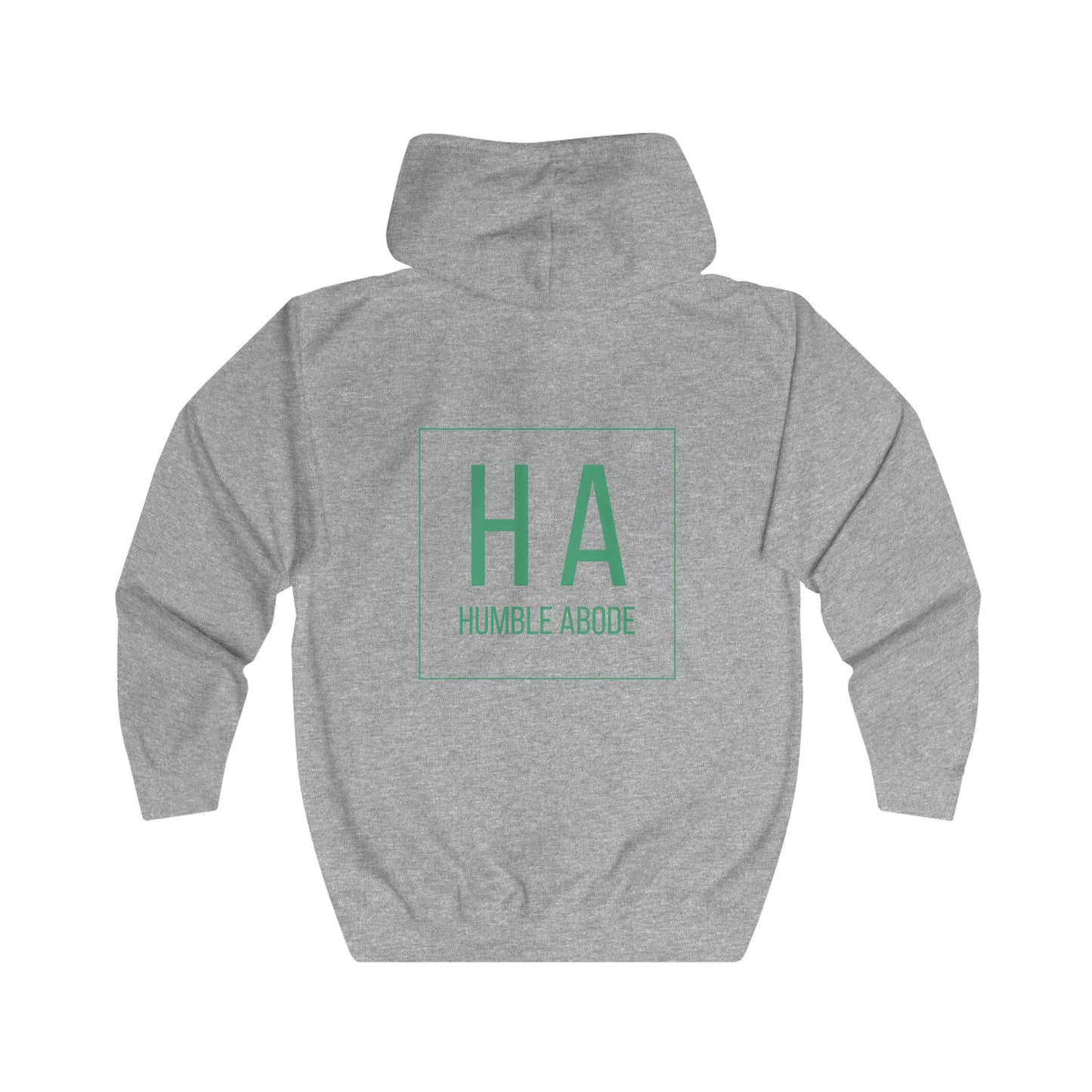 Zip-Up Unisex Hoodie - Light Colors w/ Bold HA Green Logo - Humble Abode