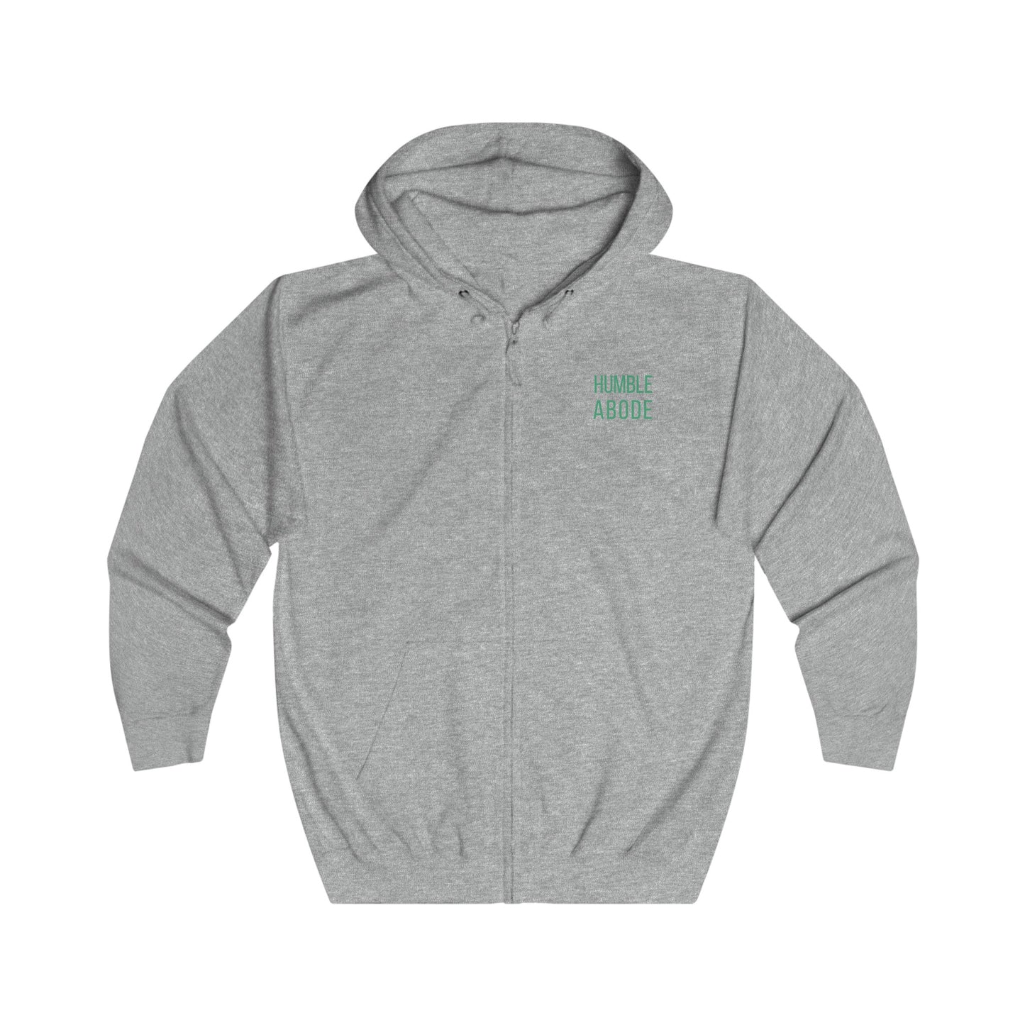 Zip-Up Unisex Hoodie - Light Colors w/ Bold HA Green Logo - Humble Abode