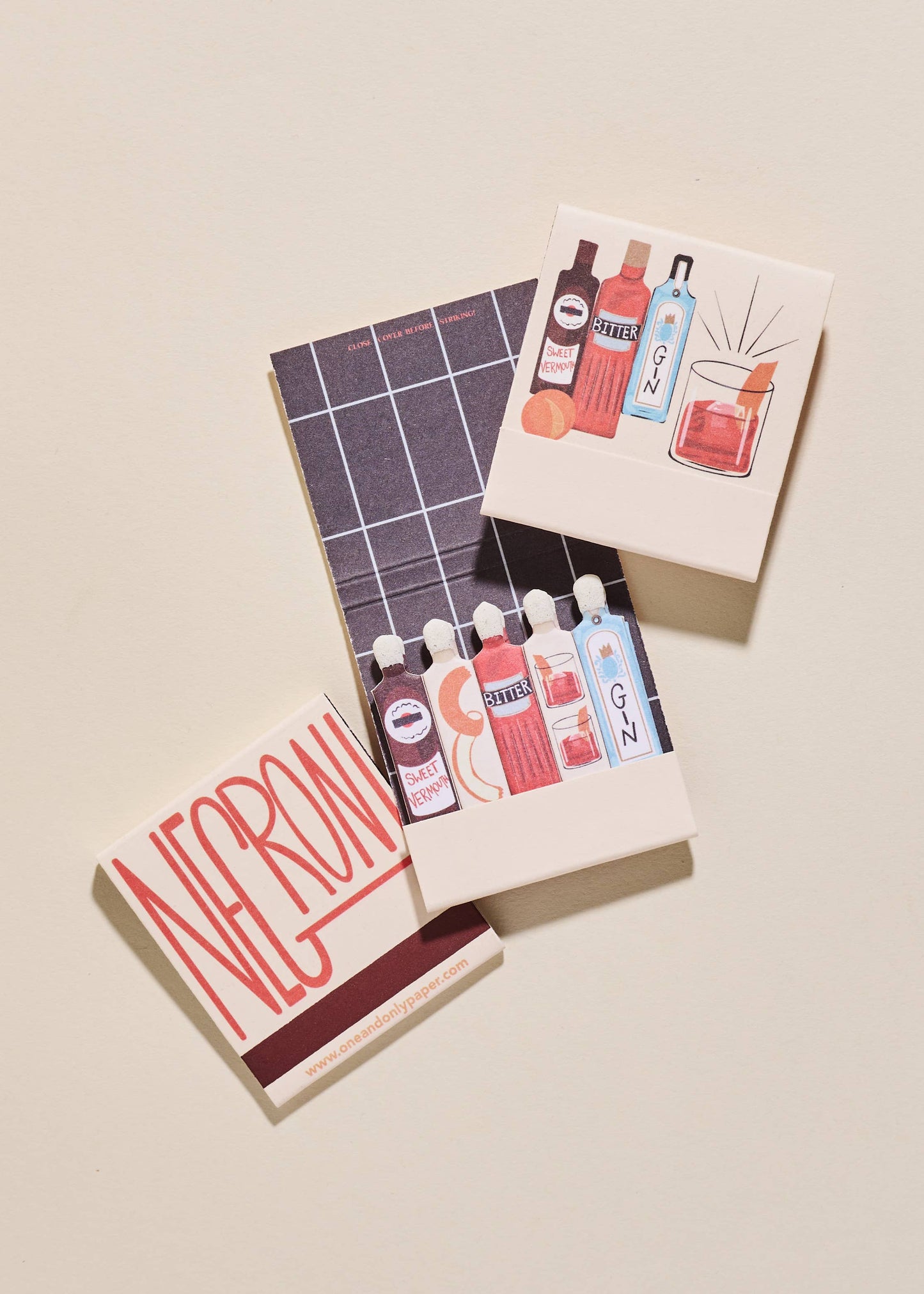 Negroni Cocktail Matchbook - Humble Abode