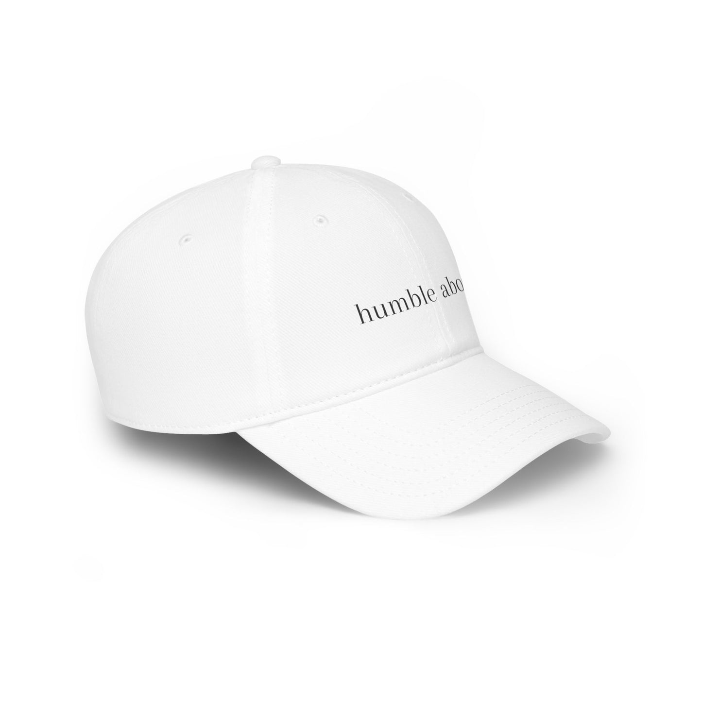 White Adjustable Baseball Cap w/ Black Understated Logo - Humble Abode