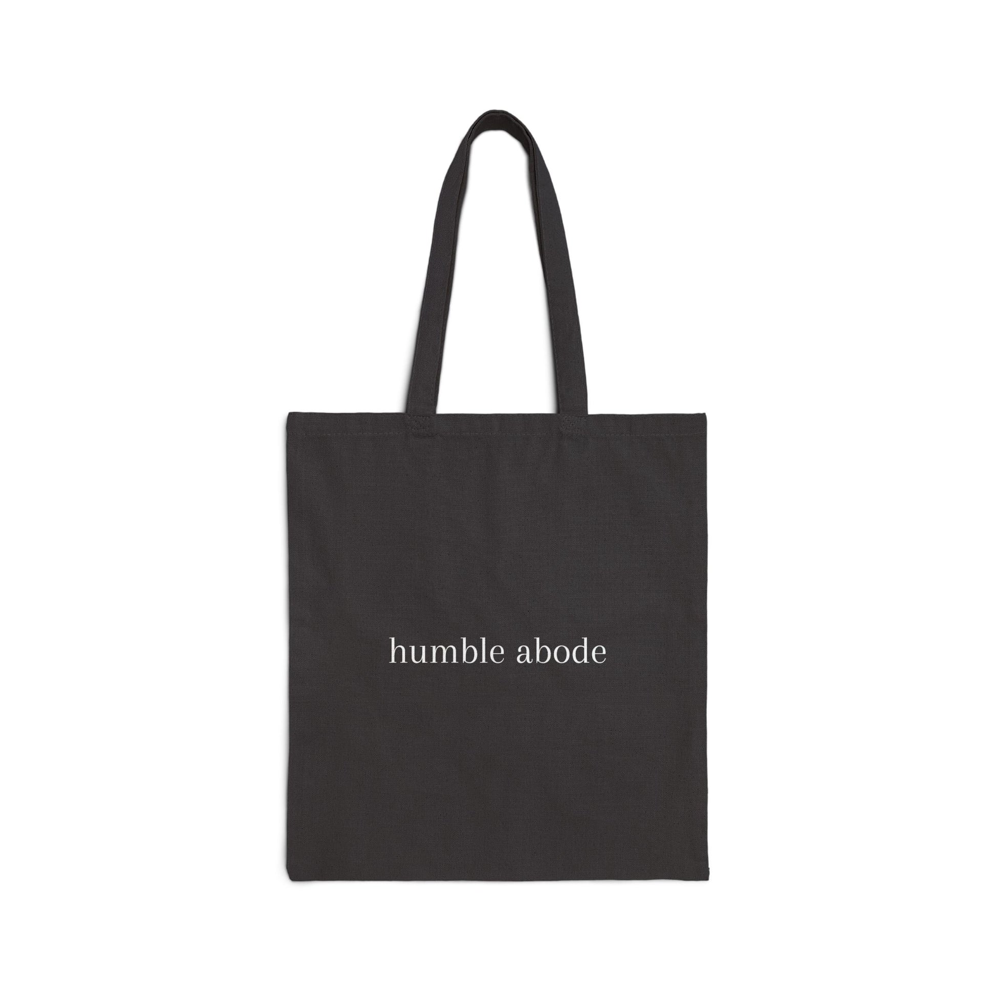 Black Tote Bag w/ White Understated Logo - Humble Abode