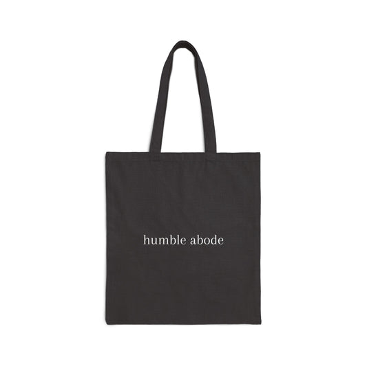 Black Tote Bag w/ White Understated Logo - Humble Abode