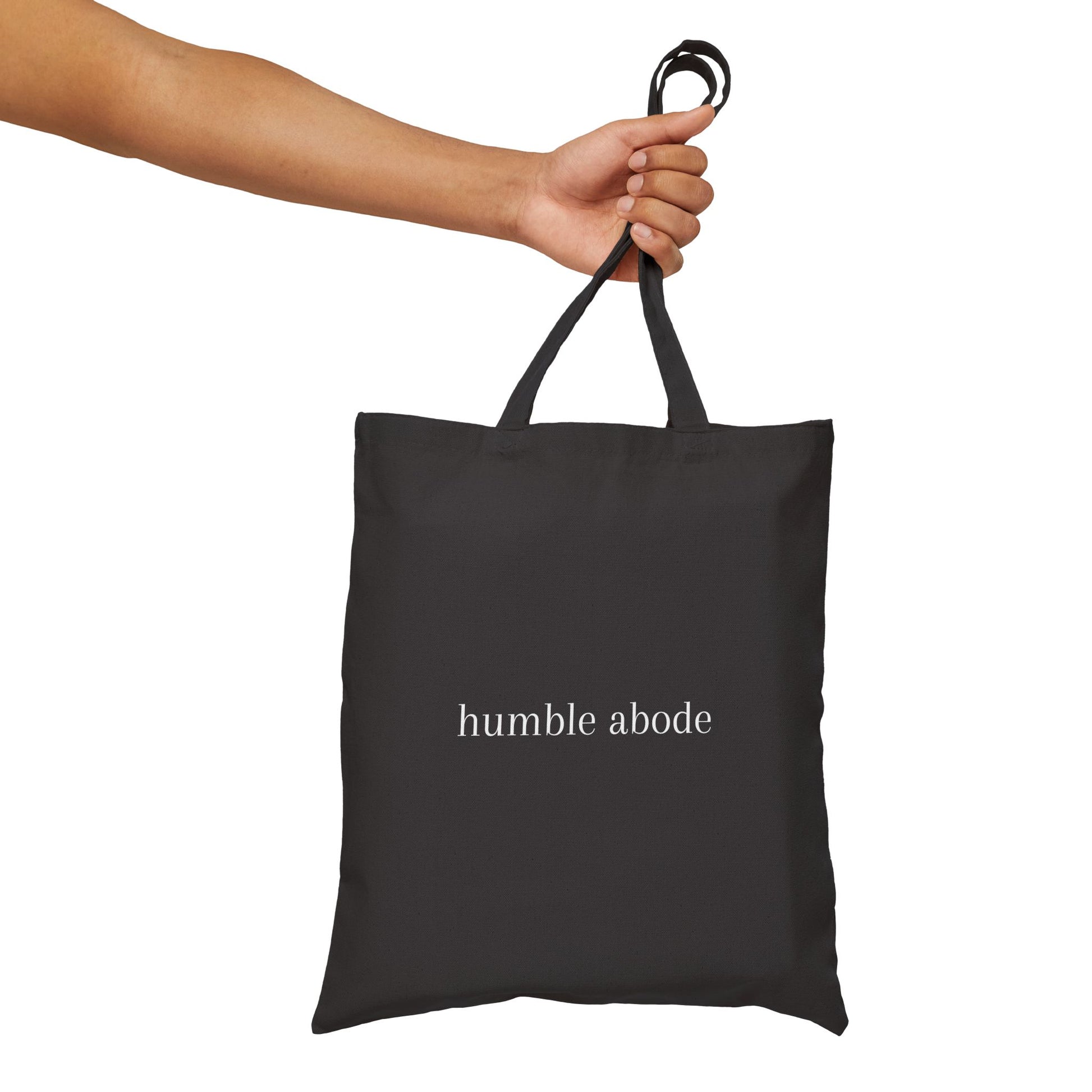 Black Tote Bag w/ White Understated Logo - Humble Abode