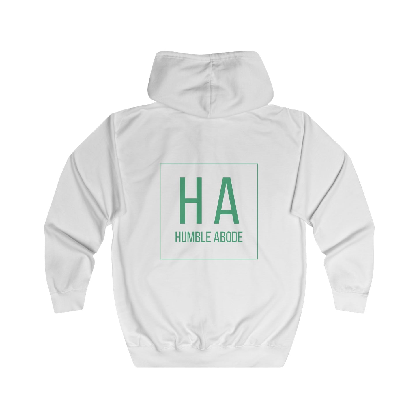 Zip-Up Unisex Hoodie - Light Colors w/ Bold HA Green Logo - Humble Abode