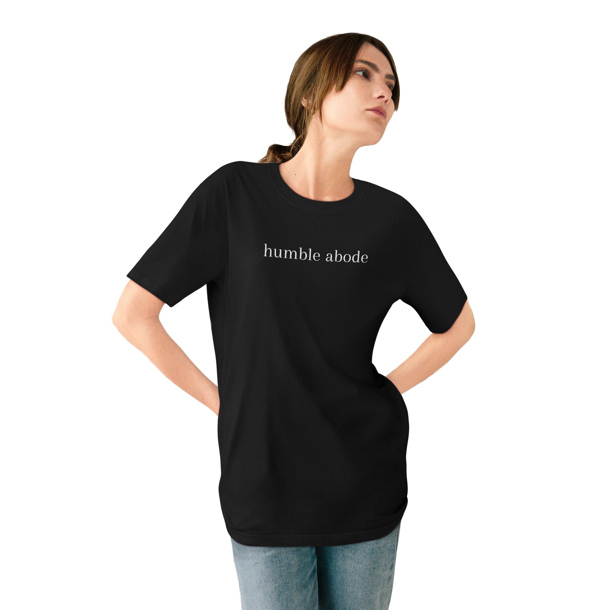 Organic Cotton Unisex T-shirt - Dark Colors w/ White Understated Logo - Humble Abode