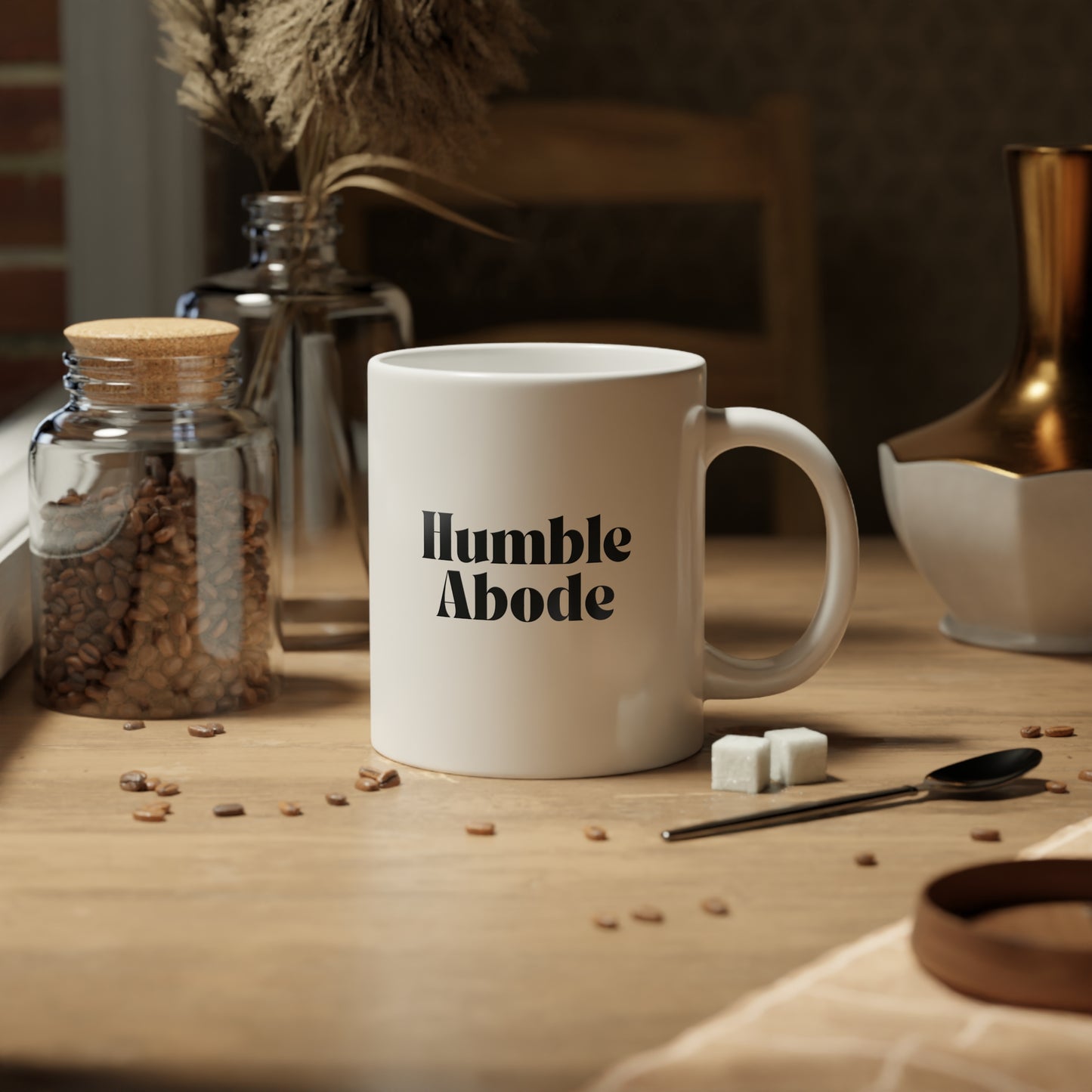 Jumbo Mug in White (20oz) w/ Black Logo - Humble Abode