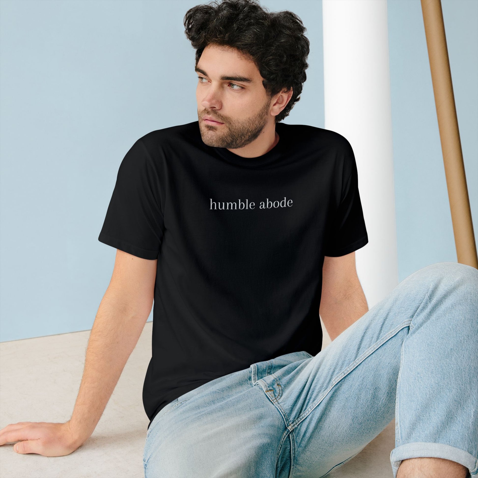 Organic Cotton Unisex T-shirt - Dark Colors w/ White Understated Logo - Humble Abode