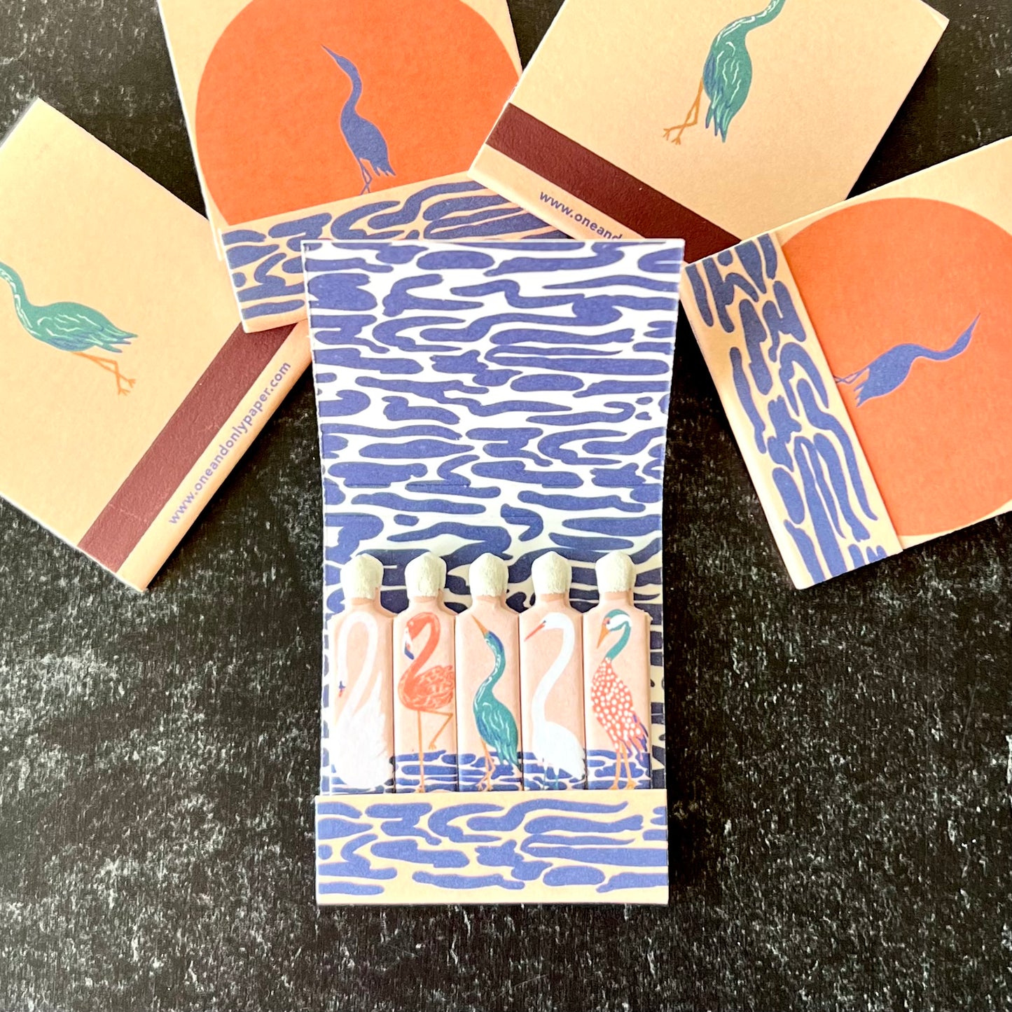 Tropical Sunset Birds Matchbook - Humble Abode