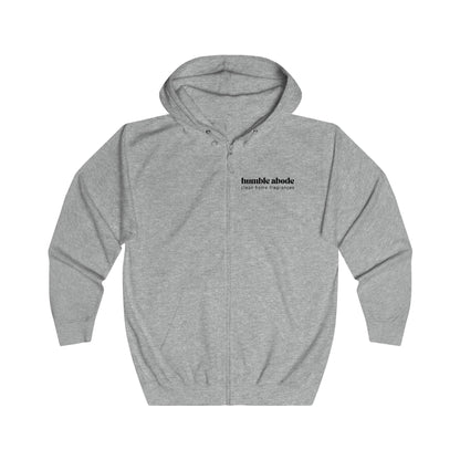 Full Zip Unisex Hoodie - Light Colors w/ Black Retro Logo