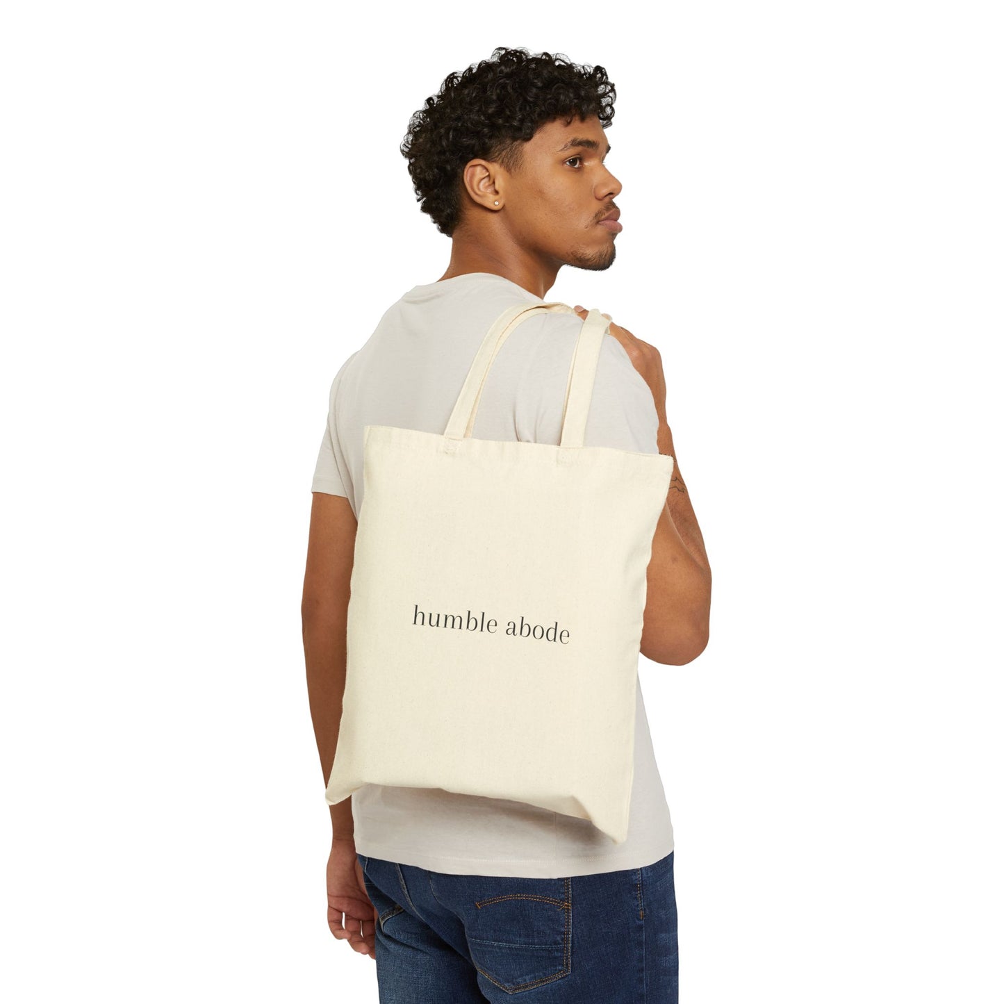 Natural Tote Bag w/ Black Understated Logo