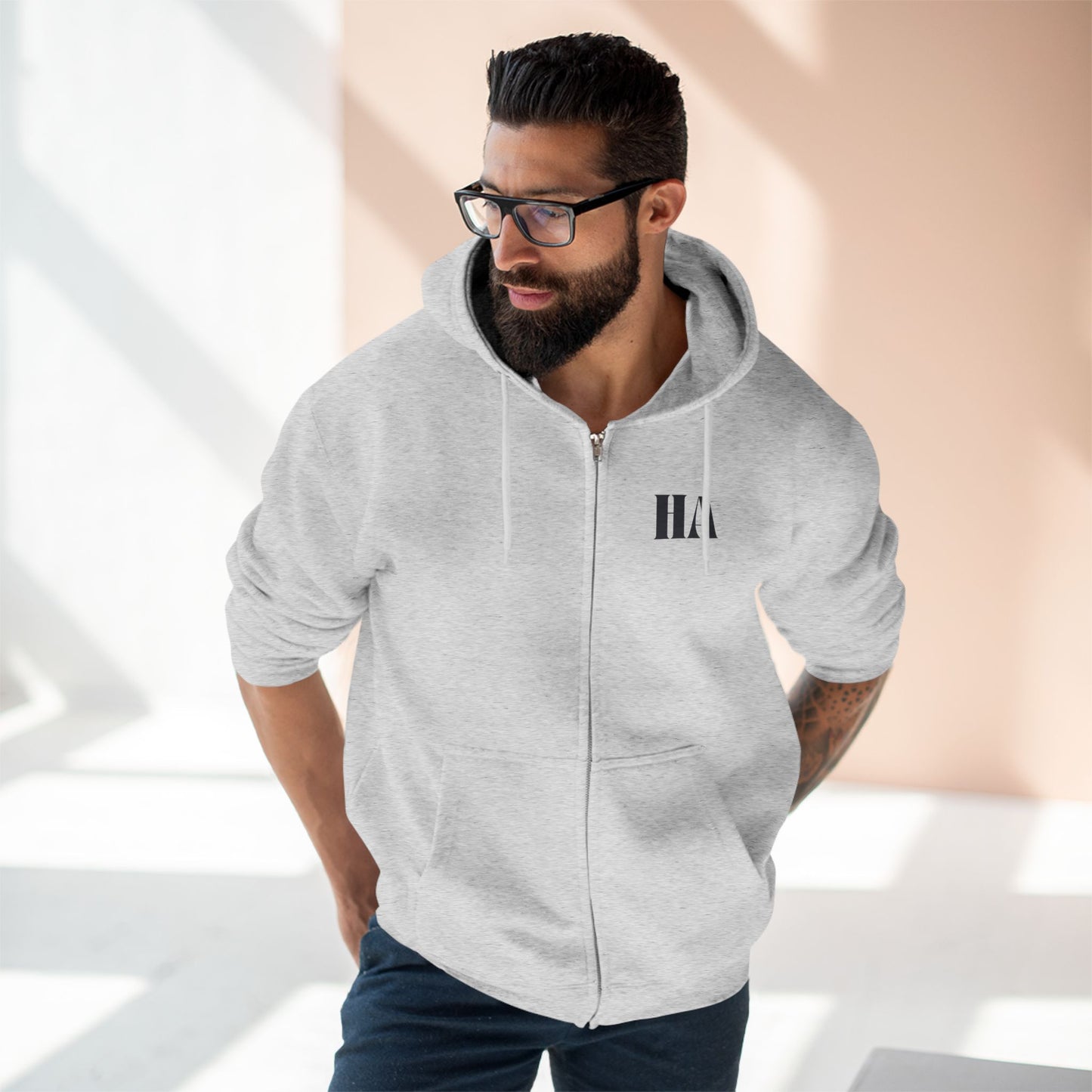 Zip-Up Hoodie with Black Humble Abode Logo