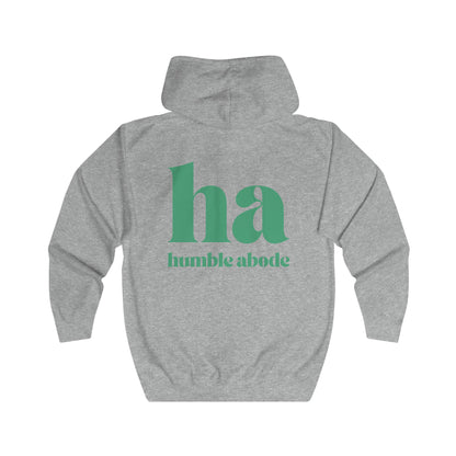 Full Zip Unisex Hoodie - Light Colors w/ Green Retro Logo