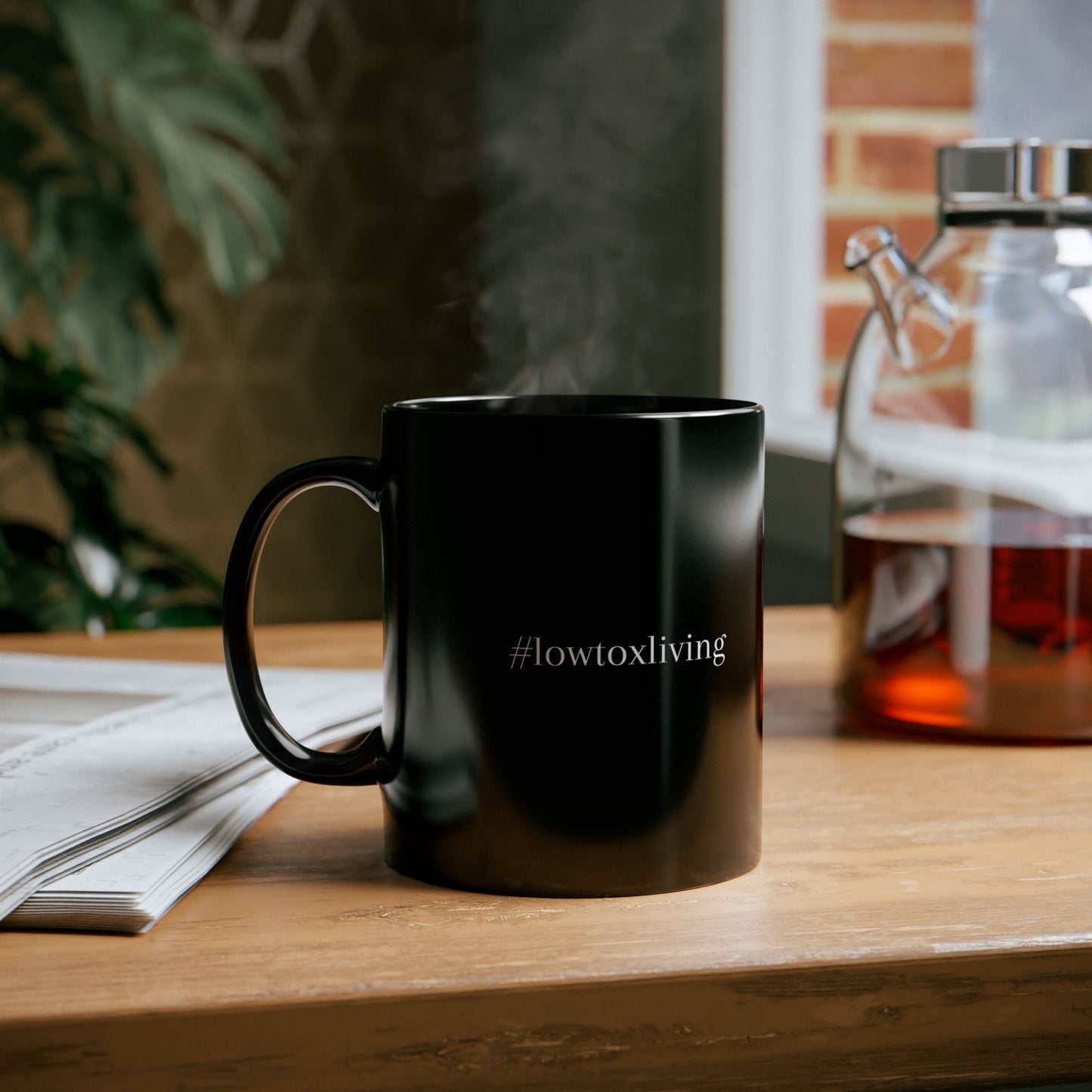 Low-Tox Living (#lowtoxliving) black Mug (11oz, 15oz)