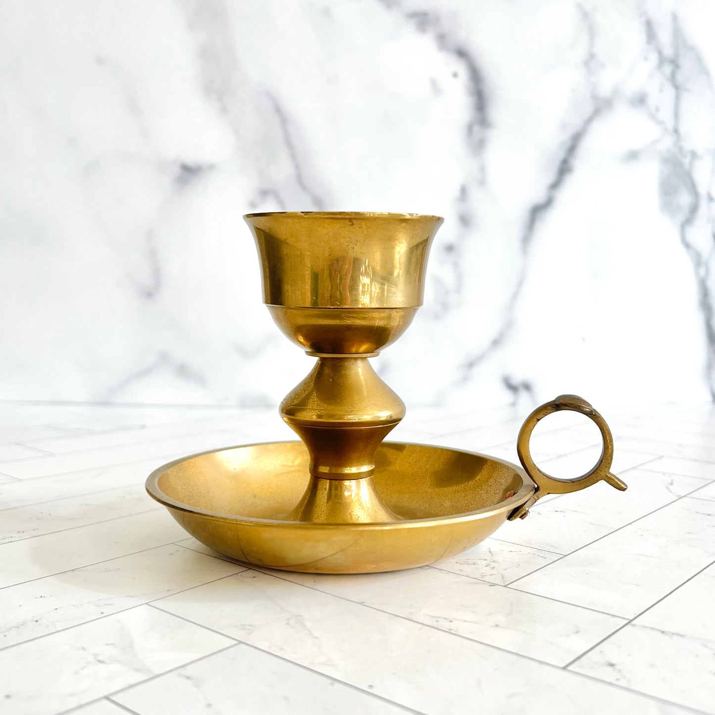 Vintage Brass Taper Candlestick - Humble Abode