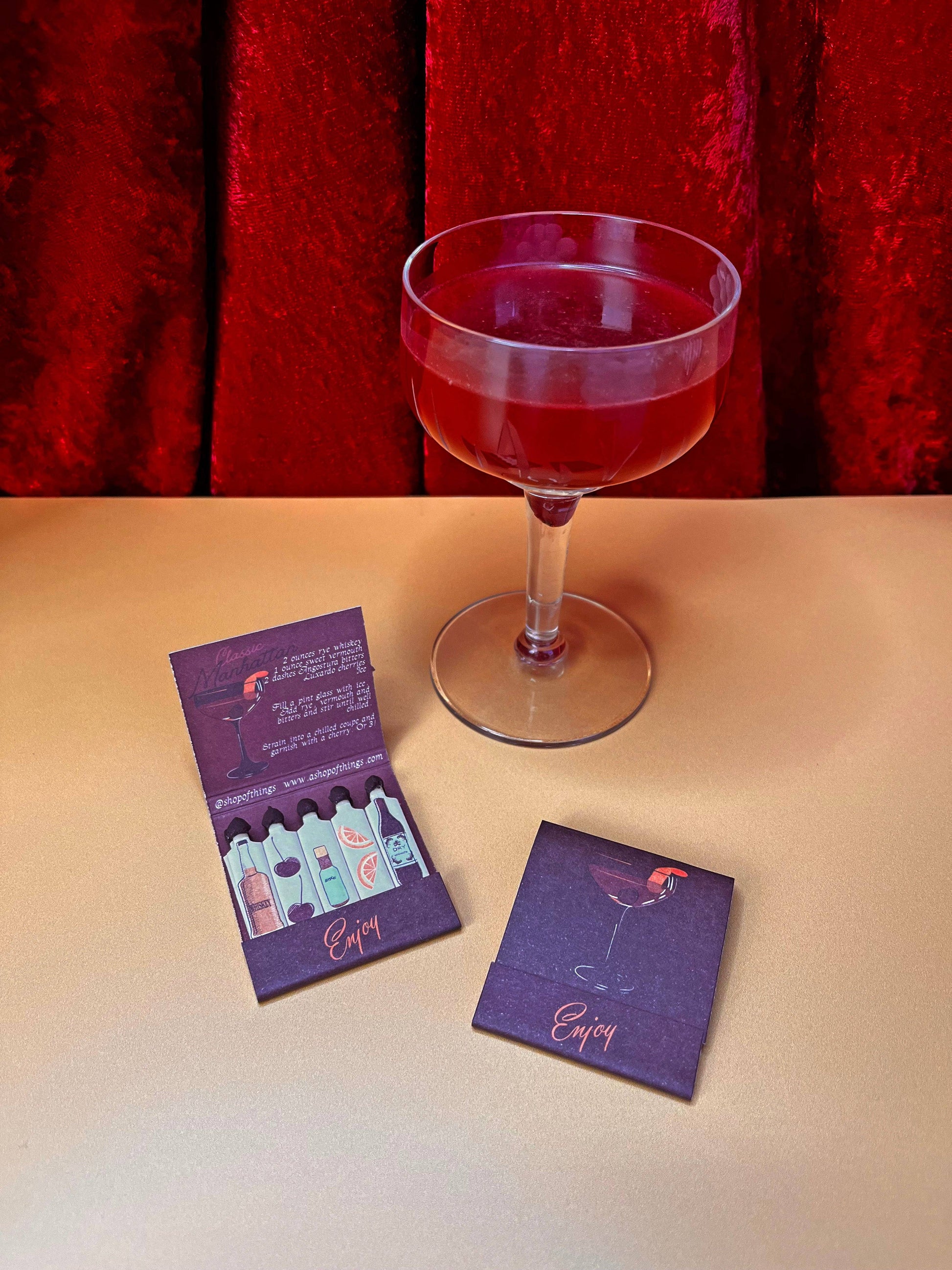 Manhattan Cocktail Matchbook - Humble Abode