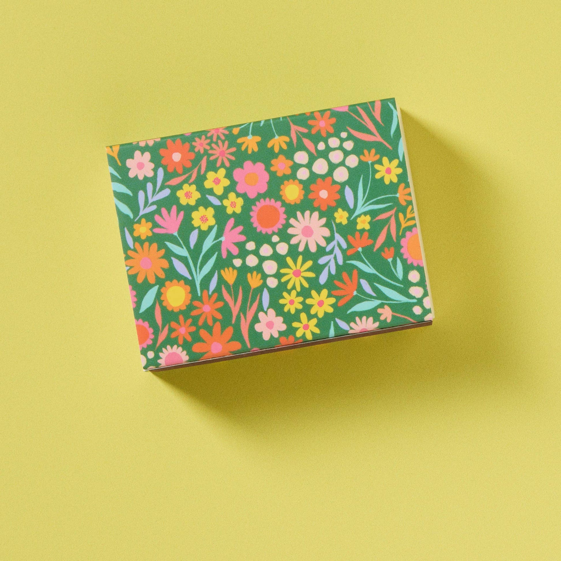 Floral Meadow Matchbox with Colorful Matchsticks - Humble Abode
