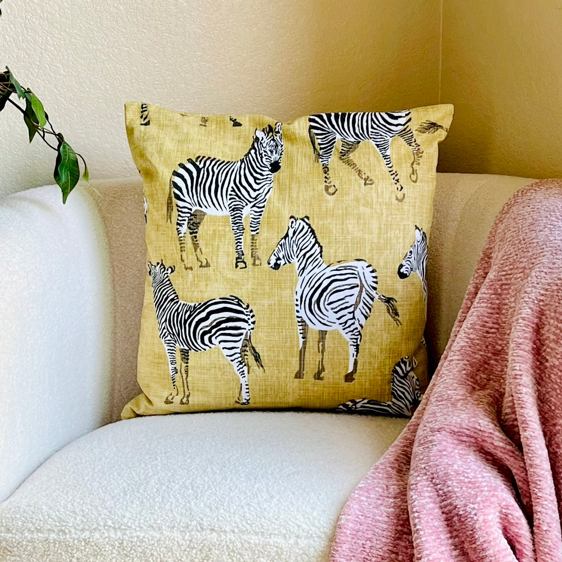 Zebra Throw Pillow (18") - The Offbeat Co.