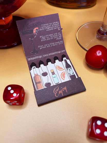 Manhattan Cocktail Matchbook - Humble Abode
