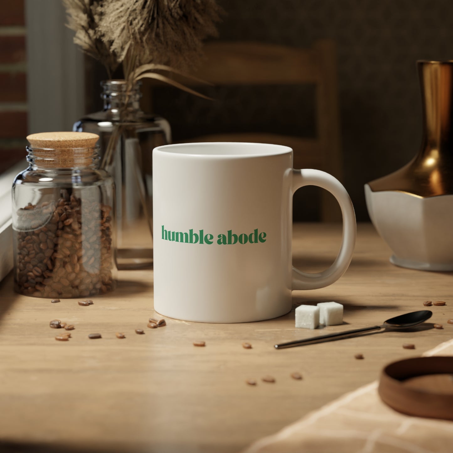 Jumbo Mug in White (20oz) w/ Green Retro Logo