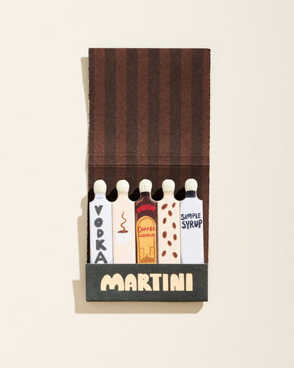 Espresso Martini Printed 10 Stem Matchbook - Humble Abode