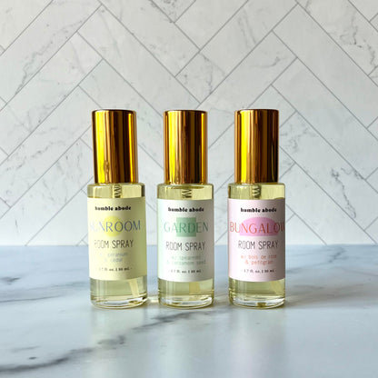 Our signature Room Spray Trio shown with gold caps