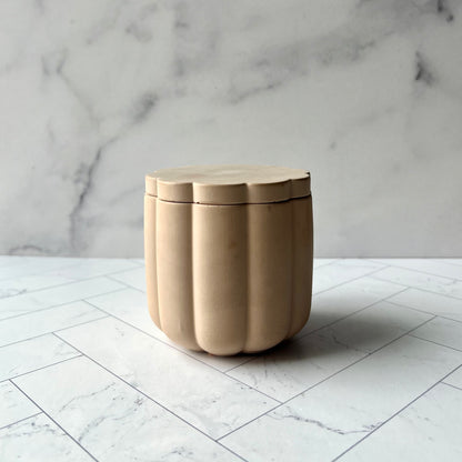 Scalloped Jar in Sand - The Offbeat Co.