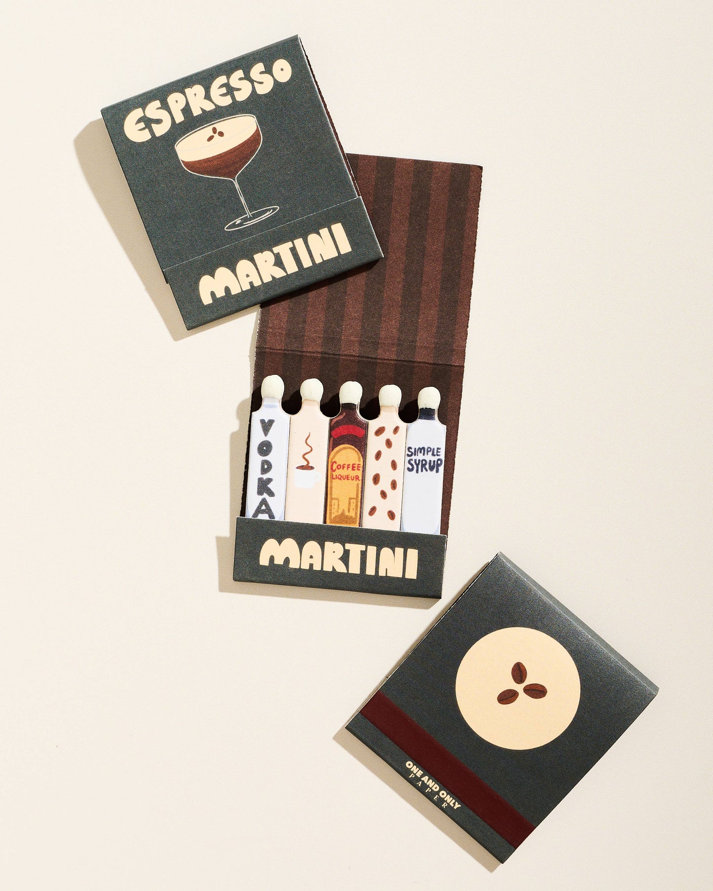 Espresso Martini Printed 10 Stem Matchbook - Humble Abode