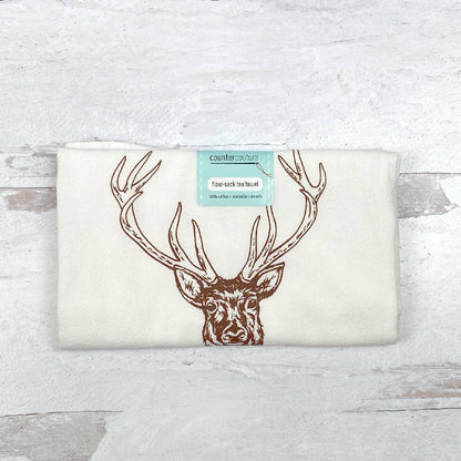 Deer Holidays Tea Towel