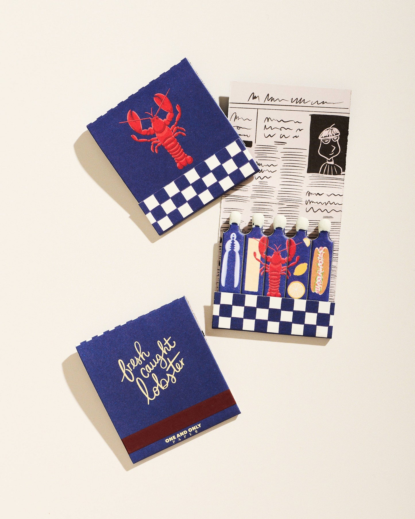 Lobster Printed 10 Stem Matchbook - Humble Abode