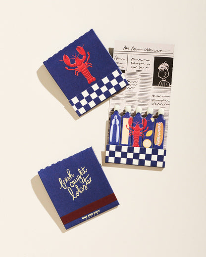 Lobster Printed 10 Stem Matchbook - Humble Abode