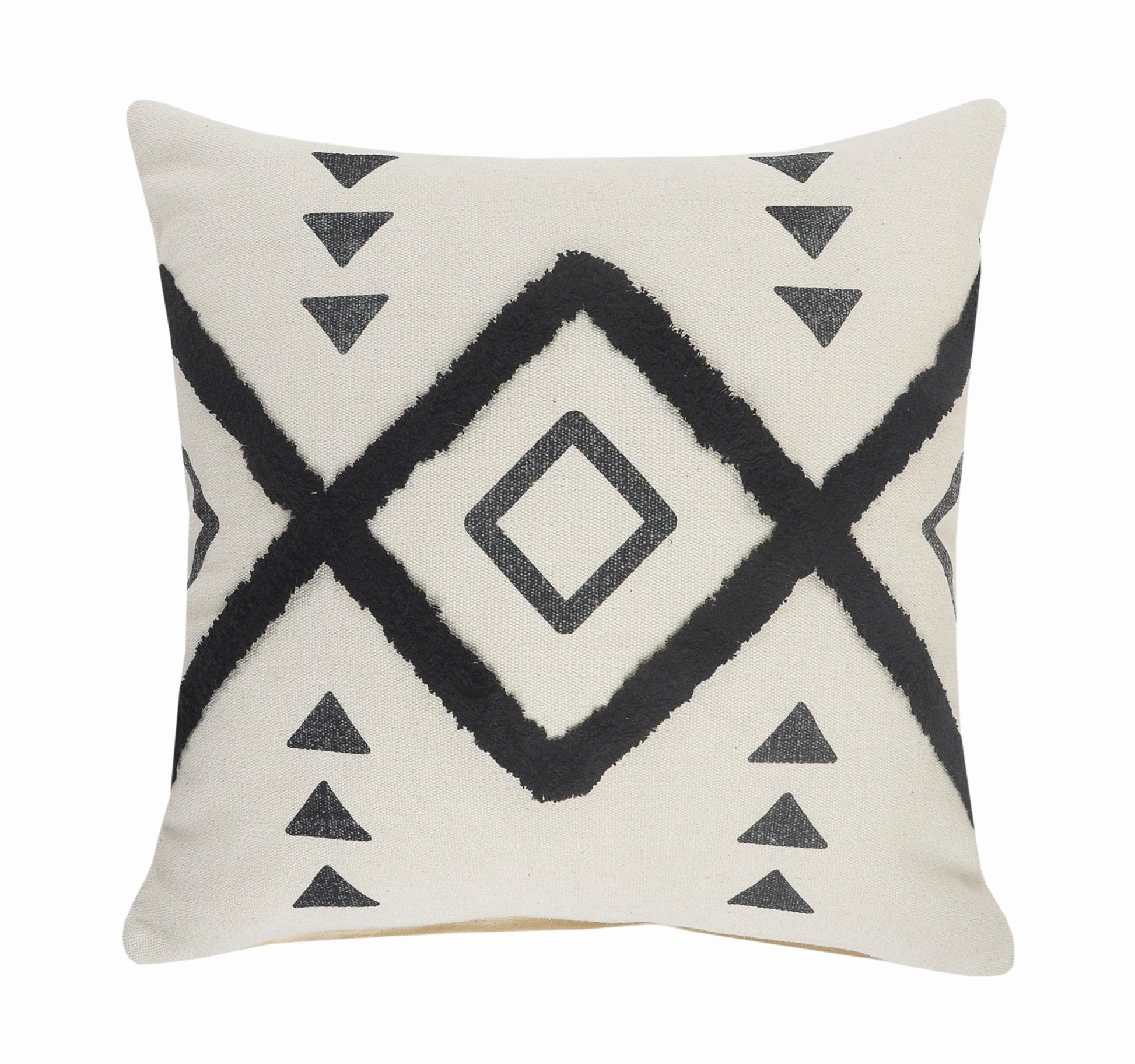 Black and White Pillow with Plain White Background