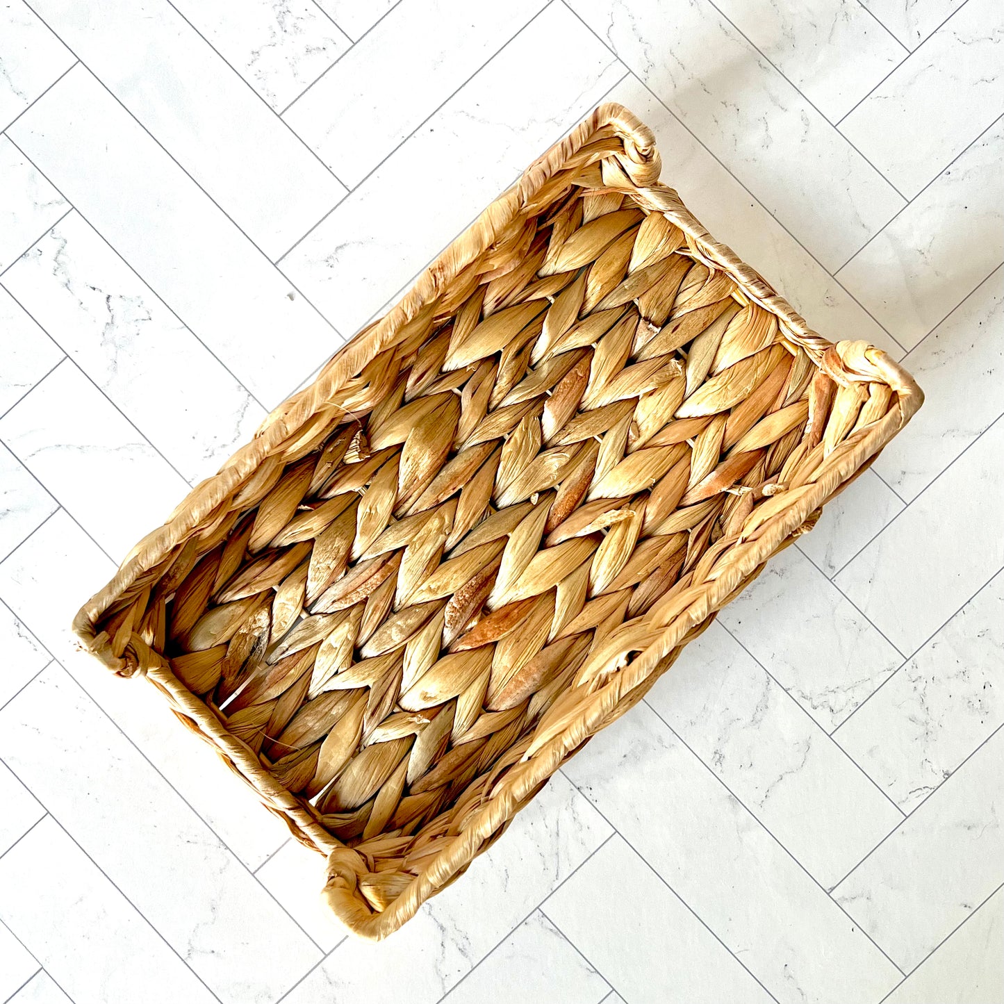 The Hyacinth Napkin Holder shown from above - The Offbeat Co.